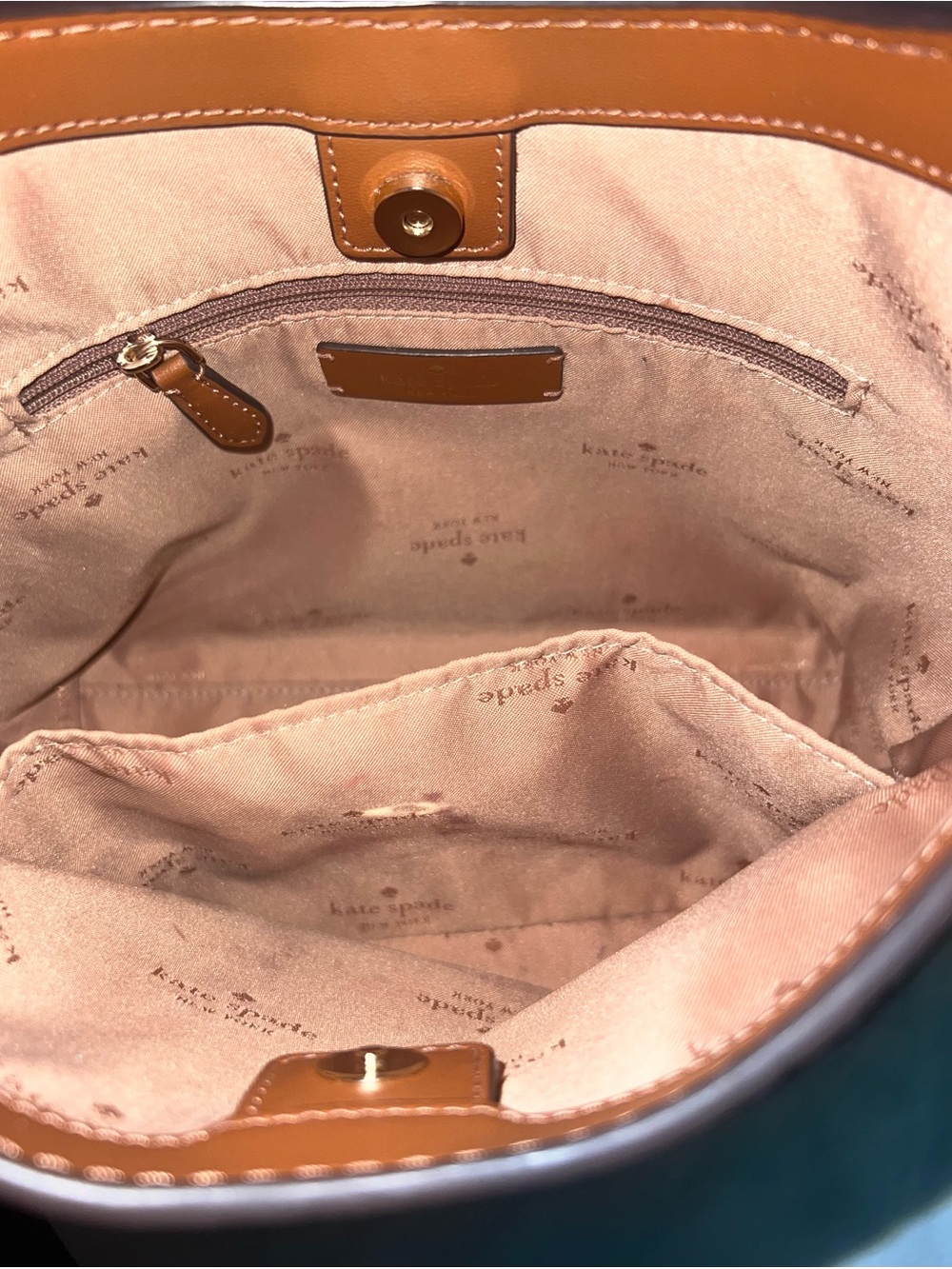 kate spade Cognac Pebbled Leather Shoulder Bag - Picture 4 of 5